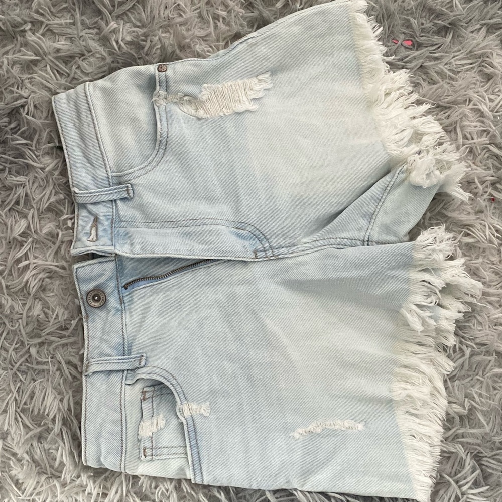 rewash light wash denim shorts